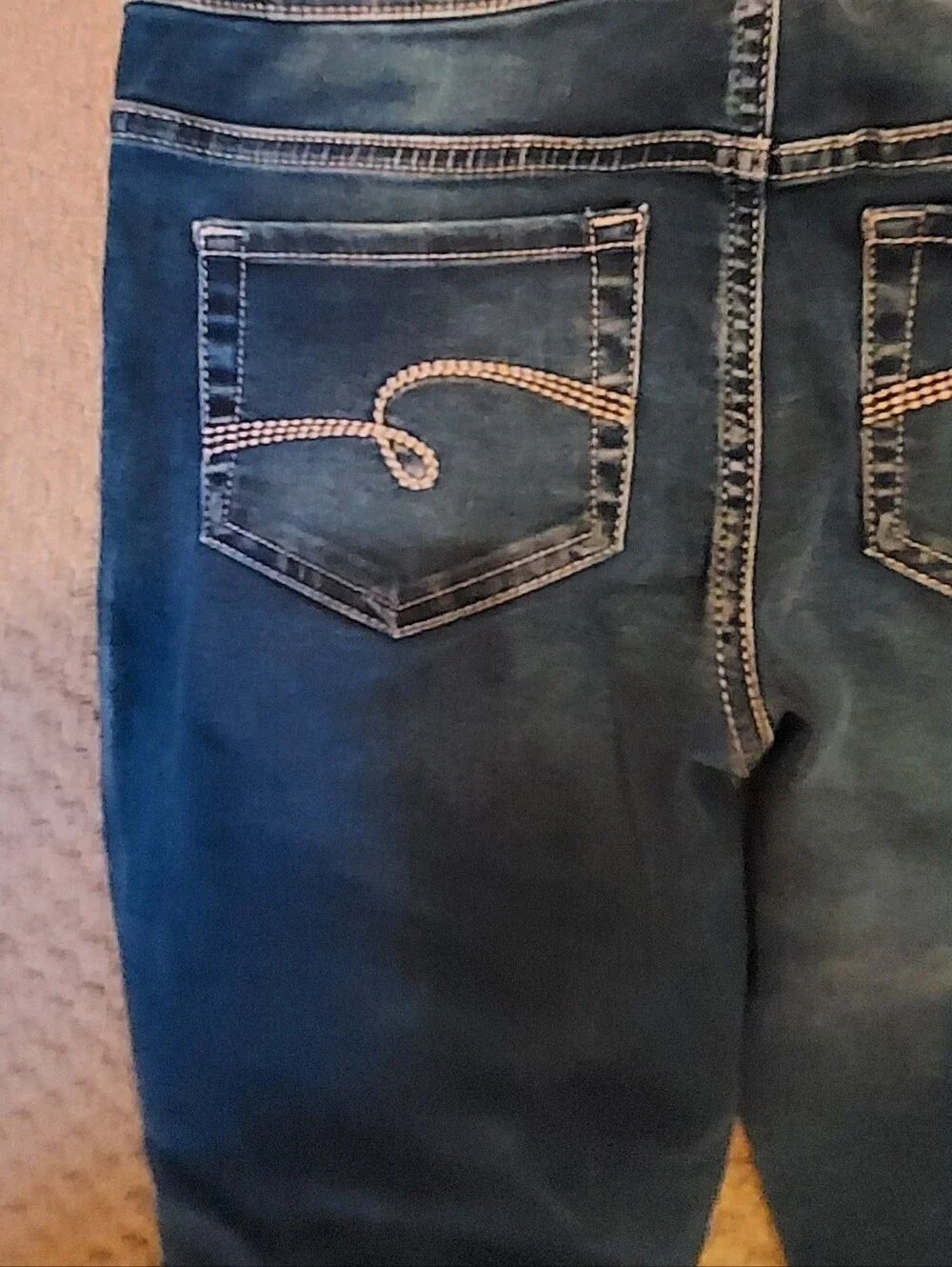 Justice Girl Mid Rise Jegging Jeans Distressed Size 14 Blue Raw Hems